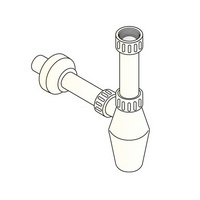 SIPHON SIMPLE PVC 5/4-32 AVEC TUBE+ROSACE