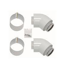 VAILLANT Set de 2 coudes 45° Ø 60/100 – Alu/PP pour chaudière condensation